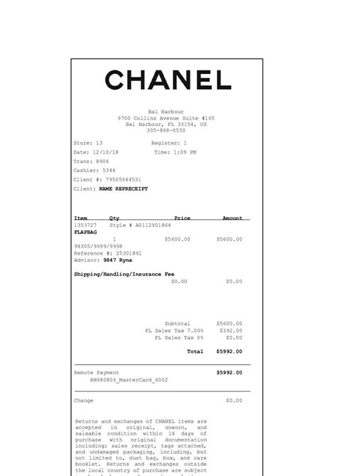 chanel receipt france boutique purseforum|chanel receipt template.